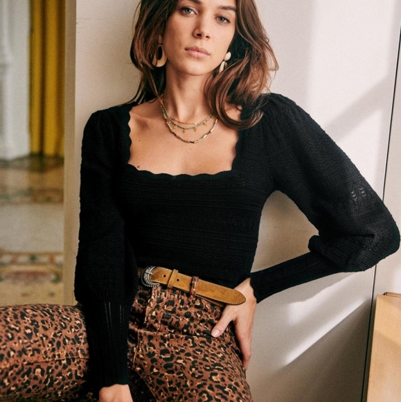 SOLD Sézane Ronnie Jumper, XS, Black - Picture 1 of 6